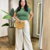 Blusa Feminina Tee Muscle Plus Verde Musgo - Fernanda Ramos Store
