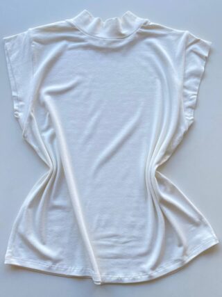 Blusa Feminina Tee Muscle Sabrina Gola Alta Branca - Fernanda Ramos Store