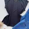 Blusa Feminina Tee Muscle Sabrina Gola Alta Preta - Fernanda Ramos Store