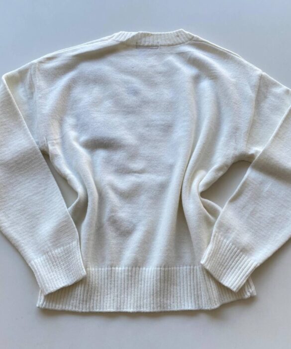 Blusa Manga Longa Feminina Anne Tricot Modal Detalhe Flor Branca - Fernanda Ramos Store