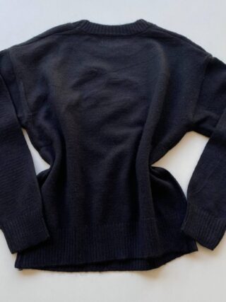 Blusa Manga Longa Feminina Anne Tricot Modal Detalhe Flor Preto - Fernanda Ramos Store
