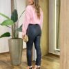 Blusa Manga Longa Feminina Anne Tricot Modal Detalhe Flor Rosa - Fernanda Ramos Store