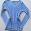 Blusa Manga Longa Modal com Botões e Canelada Azul C7527 - Fernanda Ramos Store