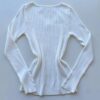 Blusa Manga Longa Modal com Botões e Canelada Branca C7527 - Fernanda Ramos Store