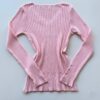 Blusa Manga Longa Modal com Botões e Canelada Rosa C7527 - Fernanda Ramos Store