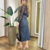 Body Feminino Mabela sem Bojo em tule com Drapiado Preto - Fernanda Ramos Store