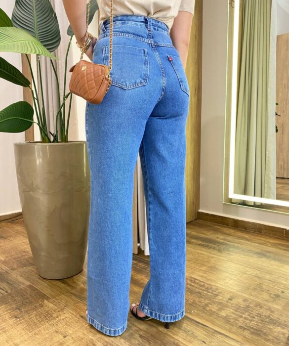 Calça Feminina Jeans Médio Wide Leg Verônica 016623 - Fernanda Ramos Store