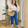 Calça Feminina Mom Plus com Cinto Jeans 016731 - Fernanda Ramos Store