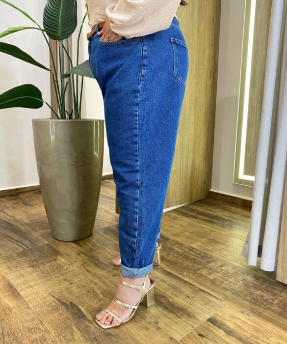 Calça Feminina Mom Plus com Cinto Jeans 016731 - Fernanda Ramos Store