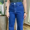 Calça Jeans Escuro Feminina Wide Leg AA100063M - Fernanda Ramos Store