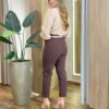 Camisa Feminina Social Amber Manga Longa com Botões Nude AC99133 - Fernanda Ramos Store