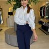 Camisa Feminina Social Ashiley Manga Longa Mesclada Cru - Fernanda Ramos Store