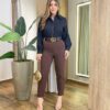 Camisa Feminina Social Ashiley Manga Longa Preta - Fernanda Ramos Store