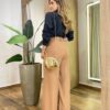Camisa Feminina Social Elowen Manga Longa Detalhe Bordado Preta - Fernanda Ramos Store