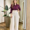 Camisa Feminina Social Sofya Manga Longa Marsala - Fernanda Ramos Store