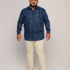 Camisa Masculina Caw Manga Longa Xadrez Azul 12432 - Fernanda Ramos Store