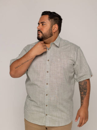 Camisa Masculina Caw Regular Verano Manga Longa Verde - Fernanda Ramos Store