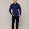 Camisa Masculina Caw Vercelli Manga Longa Azul Marinho 12426 - Fernanda Ramos Store