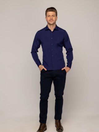 Camisa Masculina Caw Vercelli Manga Longa Azul Marinho 12426 - Fernanda Ramos Store