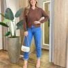 Cardigan Anne Manga Longa Modal com Botões Marrom - Fernanda Ramos Store
