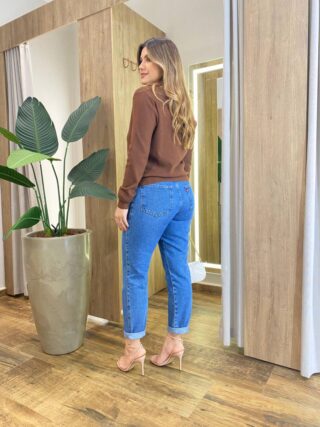 Cardigan Anne Manga Longa Modal com Botões Marrom - Fernanda Ramos Store