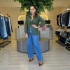 Conjunto Feminino Amanda Cropped com Bojo e Camisa Verde - Fernanda Ramos Store