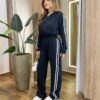 Conjunto Feminino Bia Moletinho Jaqueta com Capuz e Calça Preta - Fernanda Ramos Store