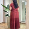 Conjunto Feminino Malha Plus Cropped sem Bojo e Saia Longa TerraCota - Fernanda Ramos Store