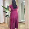 Conjunto Feminino Malha Plus Cropped sem Bojo e Saia Longa Vinho - Fernanda Ramos Store