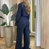Conjunto Feminino Moletinho Cintia Blusa Manga Longa e Calça Preto - Fernanda Ramos Store