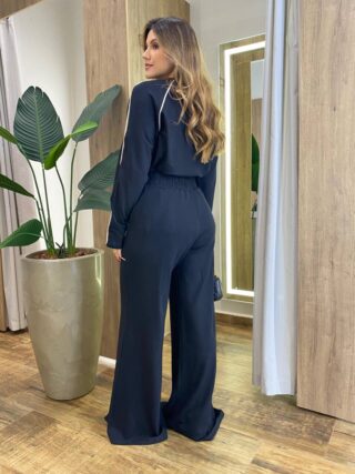 Conjunto Feminino Moletinho Cintia Blusa Manga Longa e Calça Preto - Fernanda Ramos Store