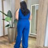 Conjunto Feminino Plus Alfaiaria Colete e Calça com Lastex Azul - Fernanda Ramos Store