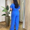 Conjunto Feminino Plus Blusa Manga Curta com Botões e Calça Azul - Fernanda Ramos Store