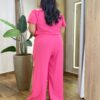 Conjunto Feminino Plus Cropped e Calça com Amarração Pink - Fernanda Ramos Store