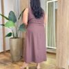 Conjunto Feminino Plus Regata com Recorte e Saia Midi Marrom - Fernanda Ramos Store