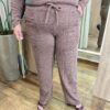 Conjunto Feminino Tricot Blusa Manga Longa e Calça Mesclada Marrom - Fernanda Ramos Store