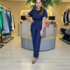Conjunto Maia Feminino Viscolinho Blusa e Calça Azul - Fernanda Ramos Store