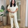 Conjunto Maia Feminino Viscolinho Plus Blusa e Calça Bege - Fernanda Ramos Store