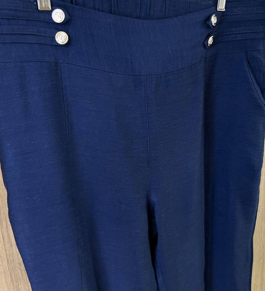 Conjunto Maia Feminino Viscolinho Plus Blusa e Calça Azul - Fernanda Ramos Store