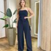 Conjunto Mayla Cropped Tomara que Caia sem Bojo e Calça Preto - Fernanda Ramos Store