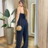 Conjunto Mayla Cropped Tomara que Caia sem Bojo e Calça Preto - Fernanda Ramos Store