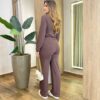 Conjunto Moletinho Pérola Blusa Manga Longa e Calça Chocolate - Fernanda Ramos Store
