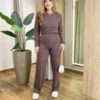 Conjunto Moletinho Pérola Blusa Manga Longa e Calça Chocolate - Fernanda Ramos Store