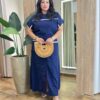 Conjunto Viscolinho Plus Blusa Manga Curta e Saia Longa Azul - Fernanda Ramos Store