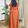 Conjunto Viscolinho Plus Blusa Manga Curta e Saia Longa TerraCota - Fernanda Ramos Store