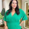 Macacão Feminino Longo Plus Angelica sem Bojo e Bolso Verde - Fernanda Ramos Store