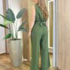 Macacão Feminino Longo Teresa sem Bojo Amarração e Lastex Verde - Fernanda Ramos Store