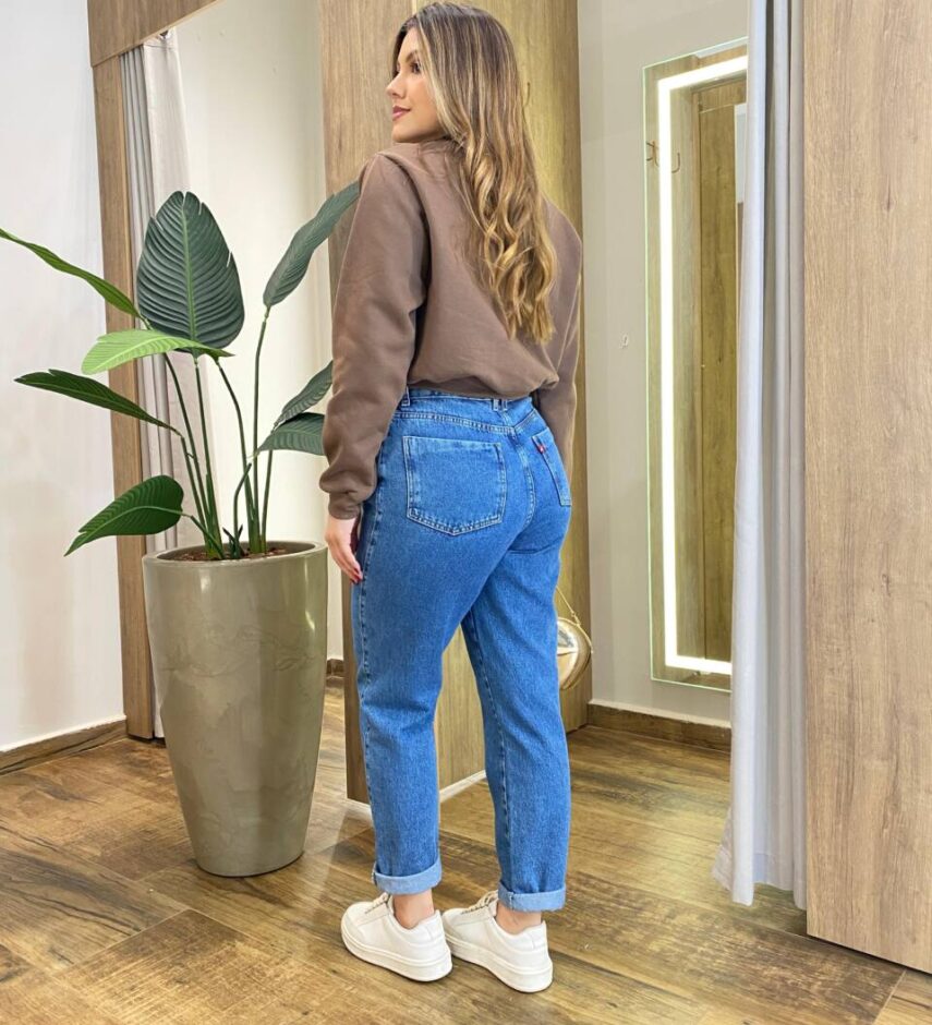 Moletom Flanelado Cropped com Gola Marrom - Fernanda Ramos Store