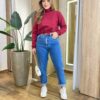 Moletom Flanelado Cropped com Gola Marsala - Fernanda Ramos Store