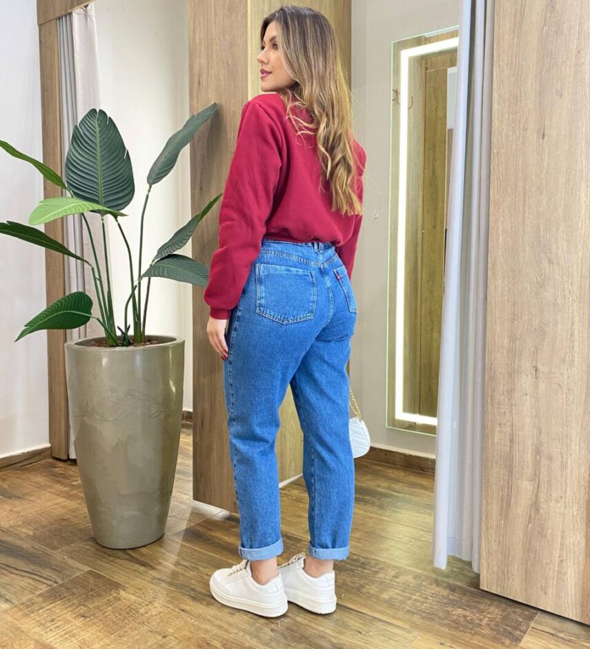 Moletom Flanelado Cropped com Gola Marsala - Fernanda Ramos Store